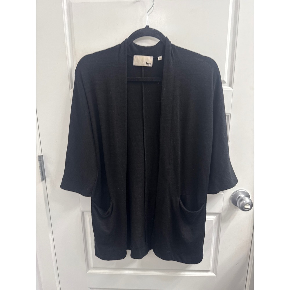 3/$30 Wilfred Free Aritzia Black Open Front Cardigan Sweater Pockets XS